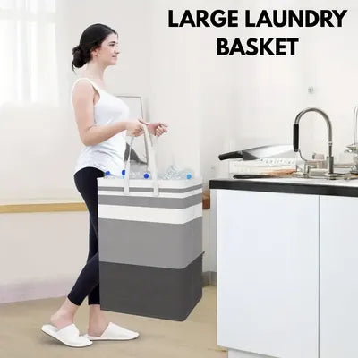 Premium Laundry Basket- Foldable Clothes & Toy Storage Basket