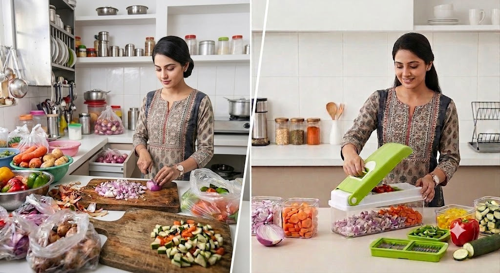 Premium 13-in-1 Vegetable Chopper, Dicer & Slicer with Food Container