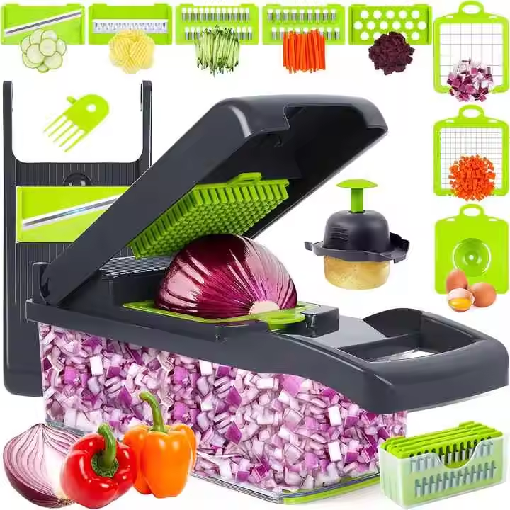 Premium 13-in-1 Vegetable Chopper, Dicer & Slicer with Food Container
