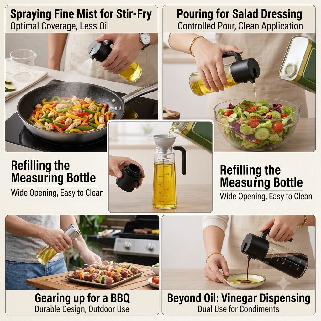 Premium 2-in-1 Air Fryer Spray & Pour Bottle